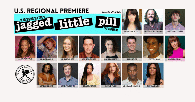 headshots of the U.S. Regional Premiere cast of Alanis Morissette's Jagged Little Pill: The Musical